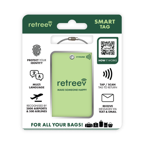 Green Combo - 2 x Green Originals Retreev Smart Tags & 9 x Smart Stickers Green Combo - 2 x Green Originals Retreev Smart Tags & 9 x Smart Stickers