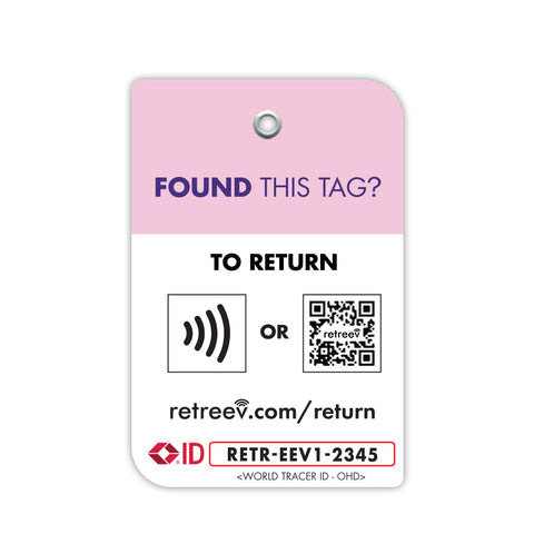 Pink Combo - 2 x Pink Originals Retreev Smart Tags & 9 x Smart Stickers Pink Combo - 2 x Pink Originals Retreev Smart Tags & 9 x Smart Stickers