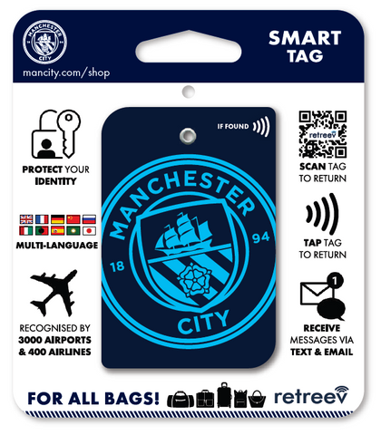 Manchester City FC - retreev SMART Tag - © Official Manchester City  FC Licensed Product Manchester City FC - retreev SMART Tag - © Official Manchester City  FC Licensed Product