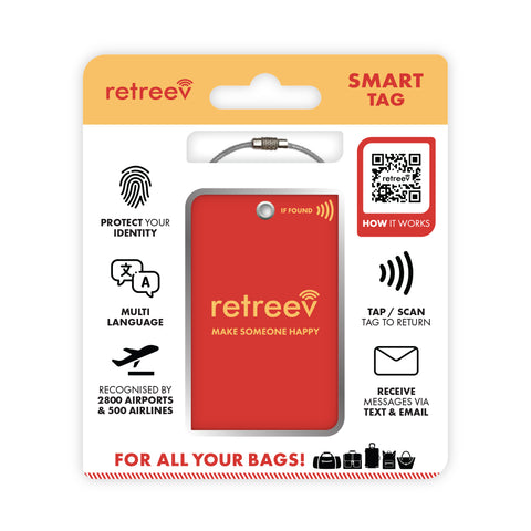 Red Combo - 2 x Red Originals Retreev Smart Tags & 9 x Smart Stickers